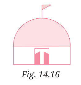 A building with a hemispherical dome and a flag on top, with a door at the bottom.